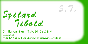 szilard tibold business card